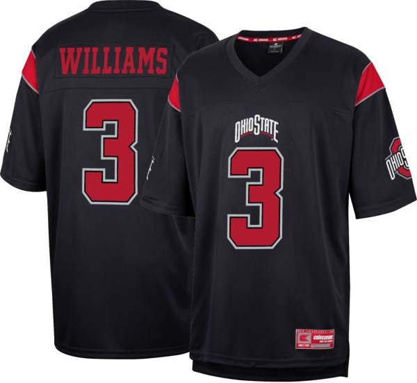 Colosseum Men's Ohio State Buckeyes Miyan Williams #3 Black Replica Football Jersey, Large