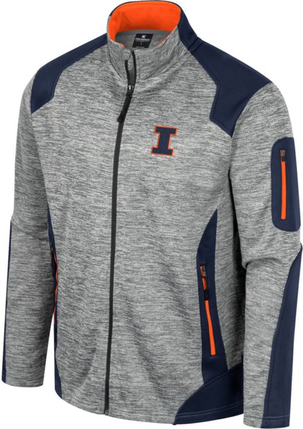 Colosseum Men's Illinois Fighting Illini Grey Silberman Full-Zip Jacket