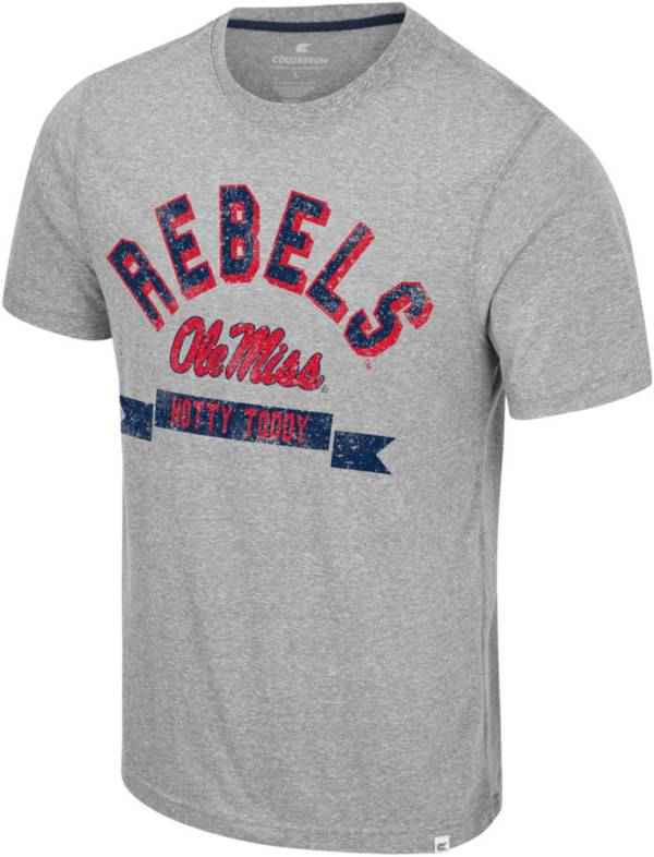 Men's Antigua Heathered Black/Red Ole Miss Rebels Esteem Polo