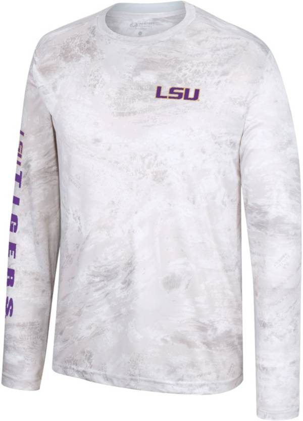 Colosseum Men's LSU Tigers White Realtree Gulf Stream Long Sleeve T-Shirt product image