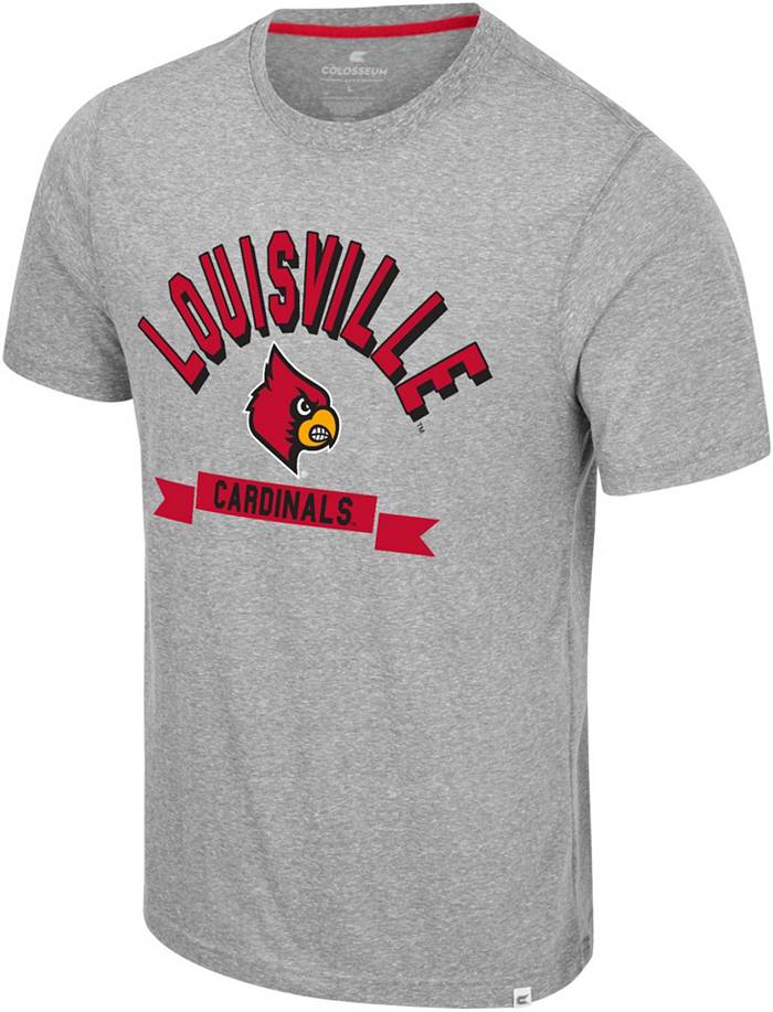 Women's Colosseum Red/Heathered Gray Louisville Cardinals There You Are  V-Neck T-Shirt