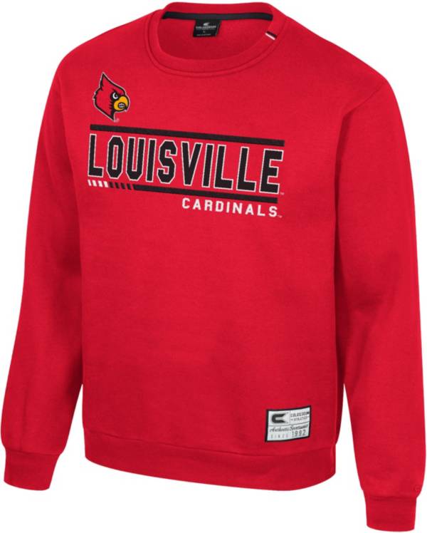 Colosseum Men's Louisville Cardinals Cardinal Red I'll Be Back Crewneck Sweatshirt, Medium | Holiday Gift