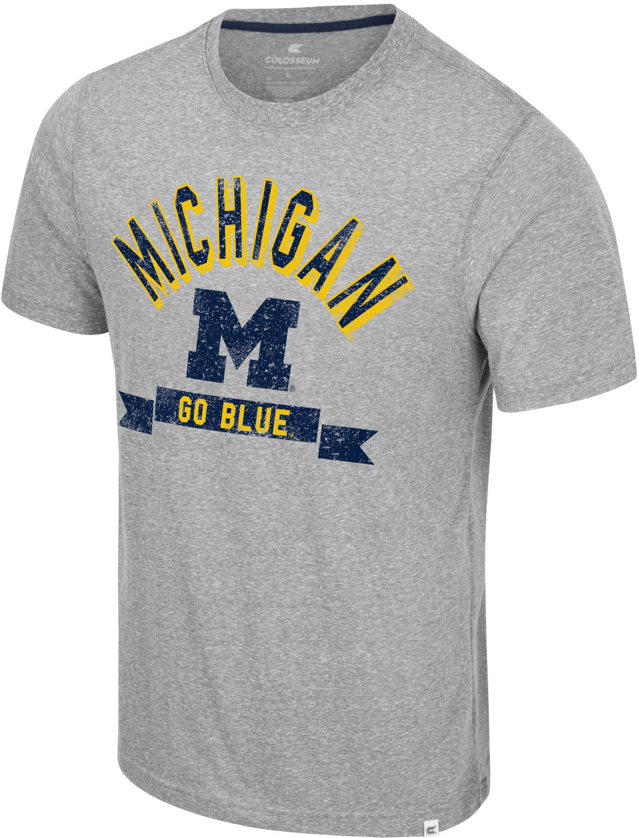 Colosseum Men's Michigan Wolverines Heather Grey Connor T-Shirt