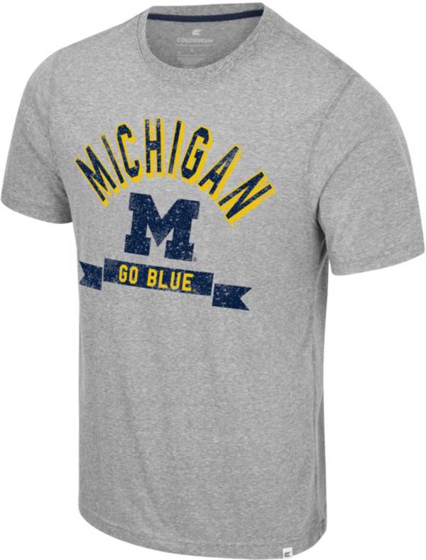 Colosseum Men's Michigan Wolverines Heather Grey Connor T-Shirt | Dick ...