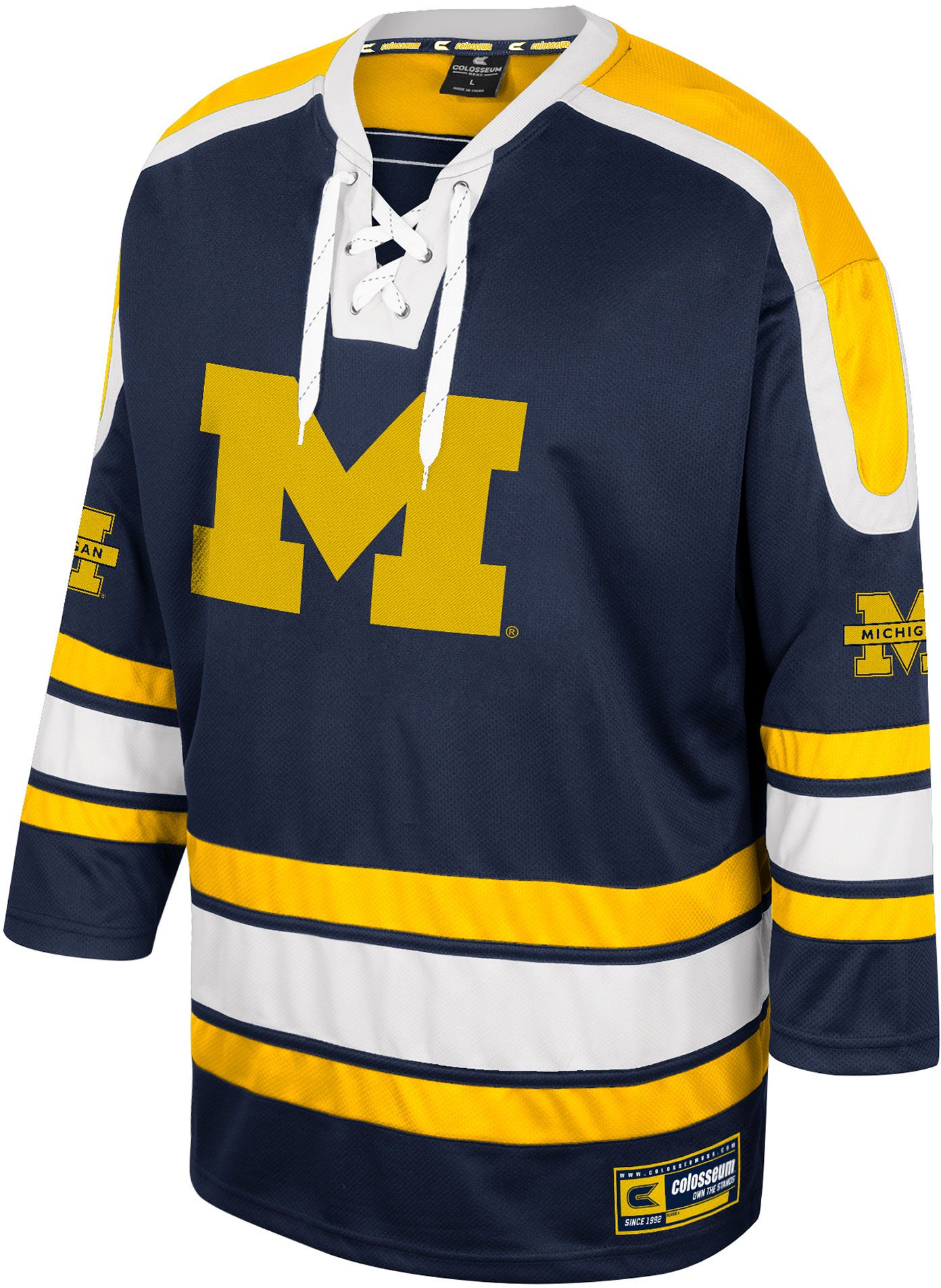 Colosseum Men's Michigan Wolverines Blue Hockey Jersey - Big Apple Buddy