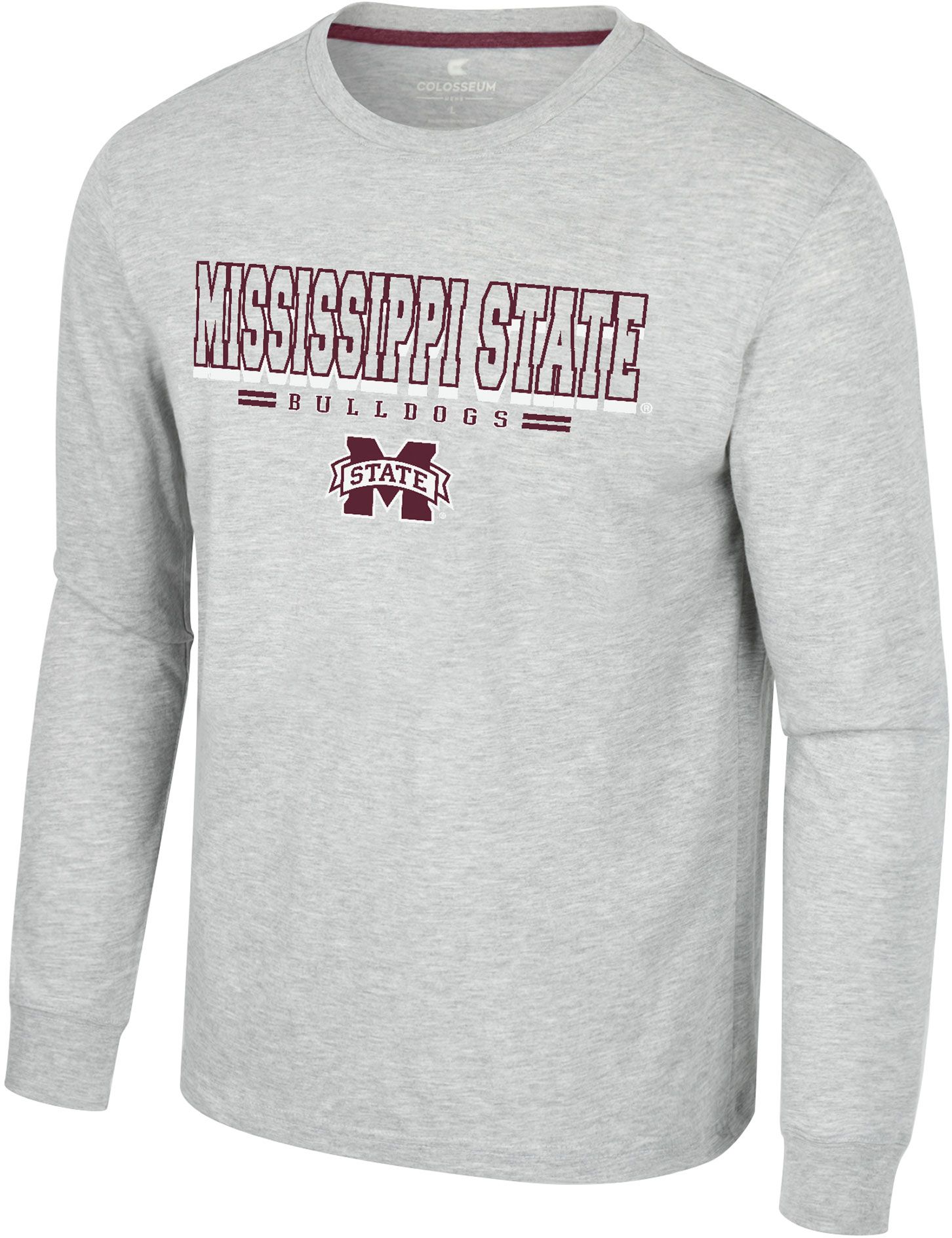 Colosseum Men's Mississippi State Bulldogs Heather Grey Hasta La Vista Long Sleeve T-Shirt