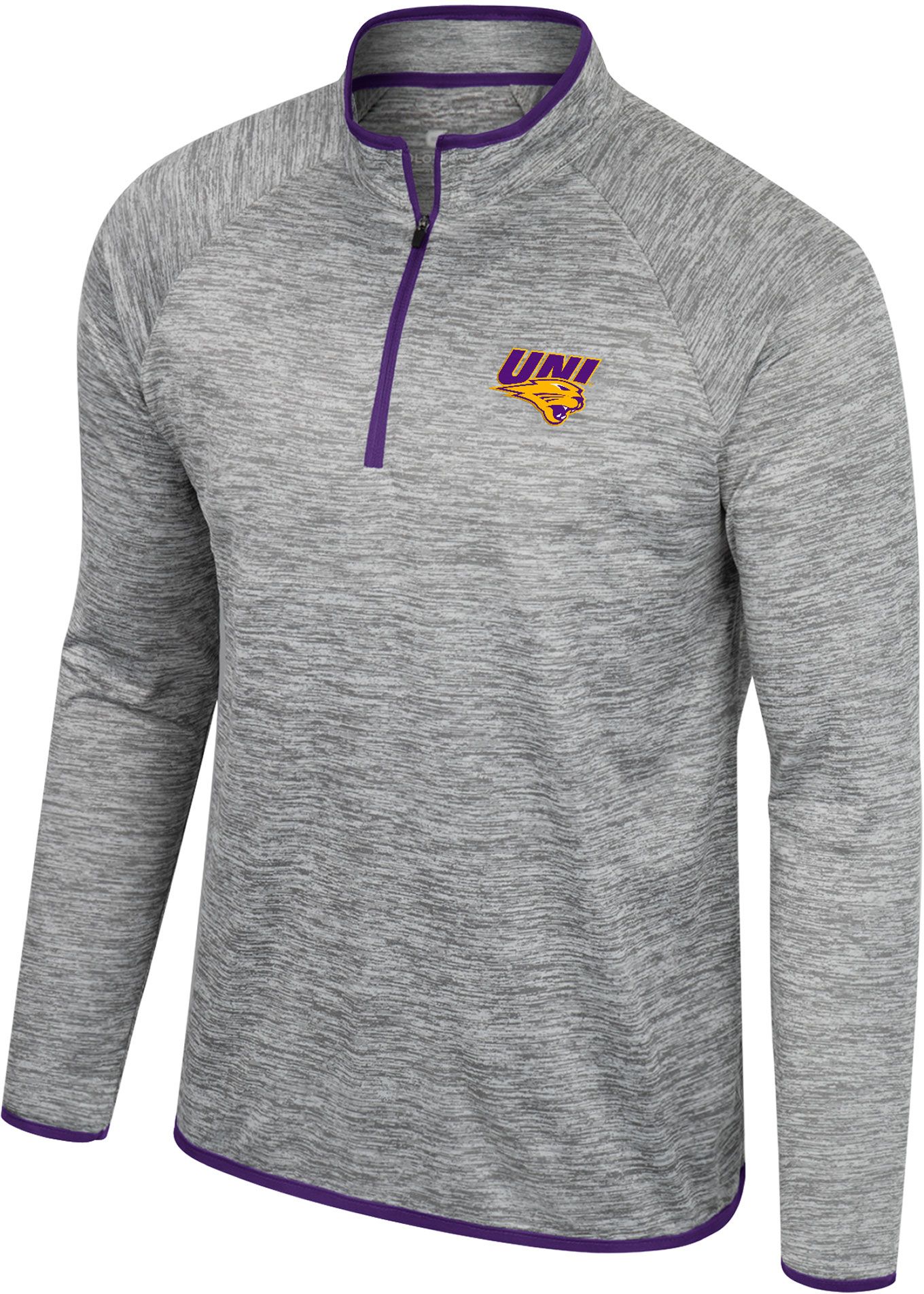 Colosseum Men's Northern Iowa Panthers  Heather Grey 1/4 Zip Pullover