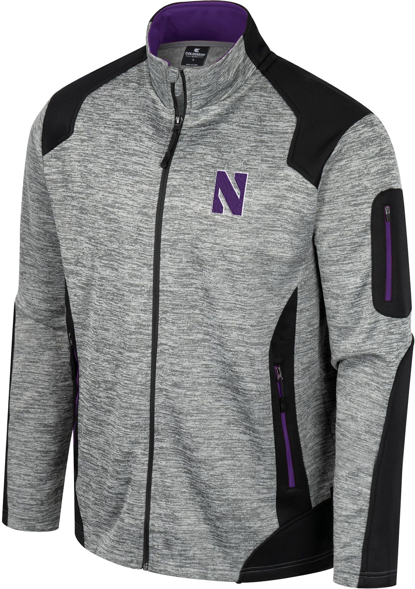 Colosseum Men's Northwestern Wildcats Grey Silberman Full-Zip Jacket