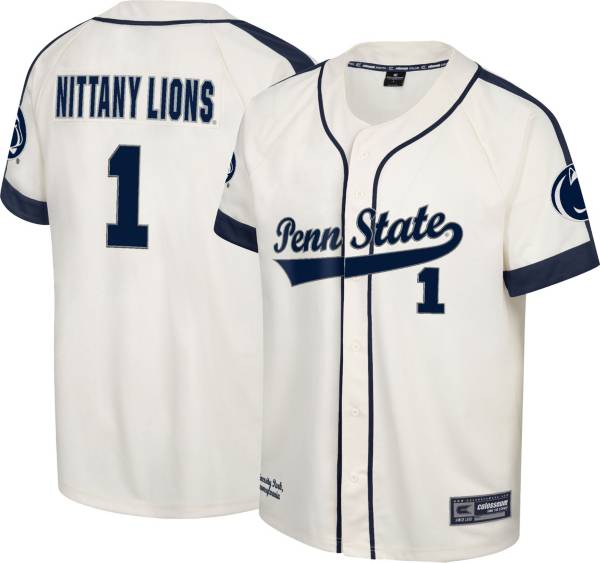 Colosseum Men's Penn State Nittany Lions White Grit Replica Baseball Jersey product image