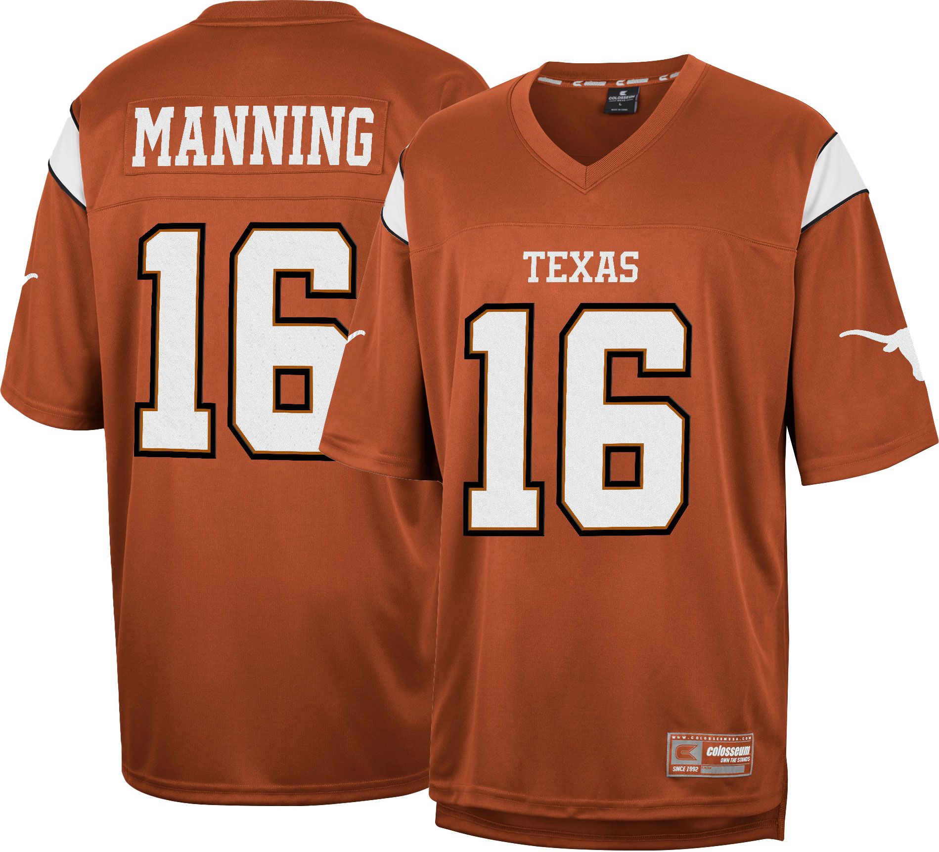 Colosseum Men's Texas Longhorns Arch Manning #16 Burnt Orange Replica Football Jersey product image