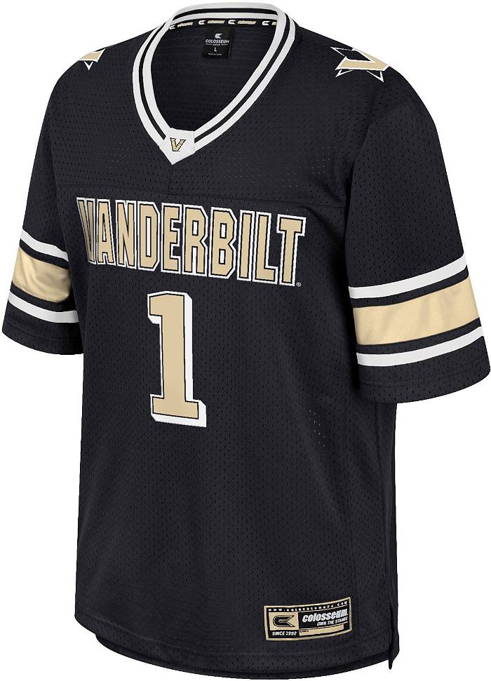Colosseum Men's Vanderbilt Commodores Black Football Jersey, XL