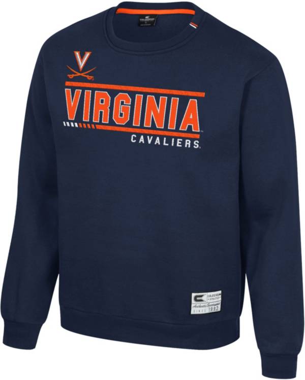 Colosseum Mens Virginia Cavaliers Blue Ill Be Back Crewneck