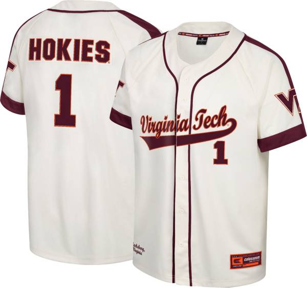 Colosseum Men's Virginia Tech Hokies White Grit Replica Baseball Jersey product image