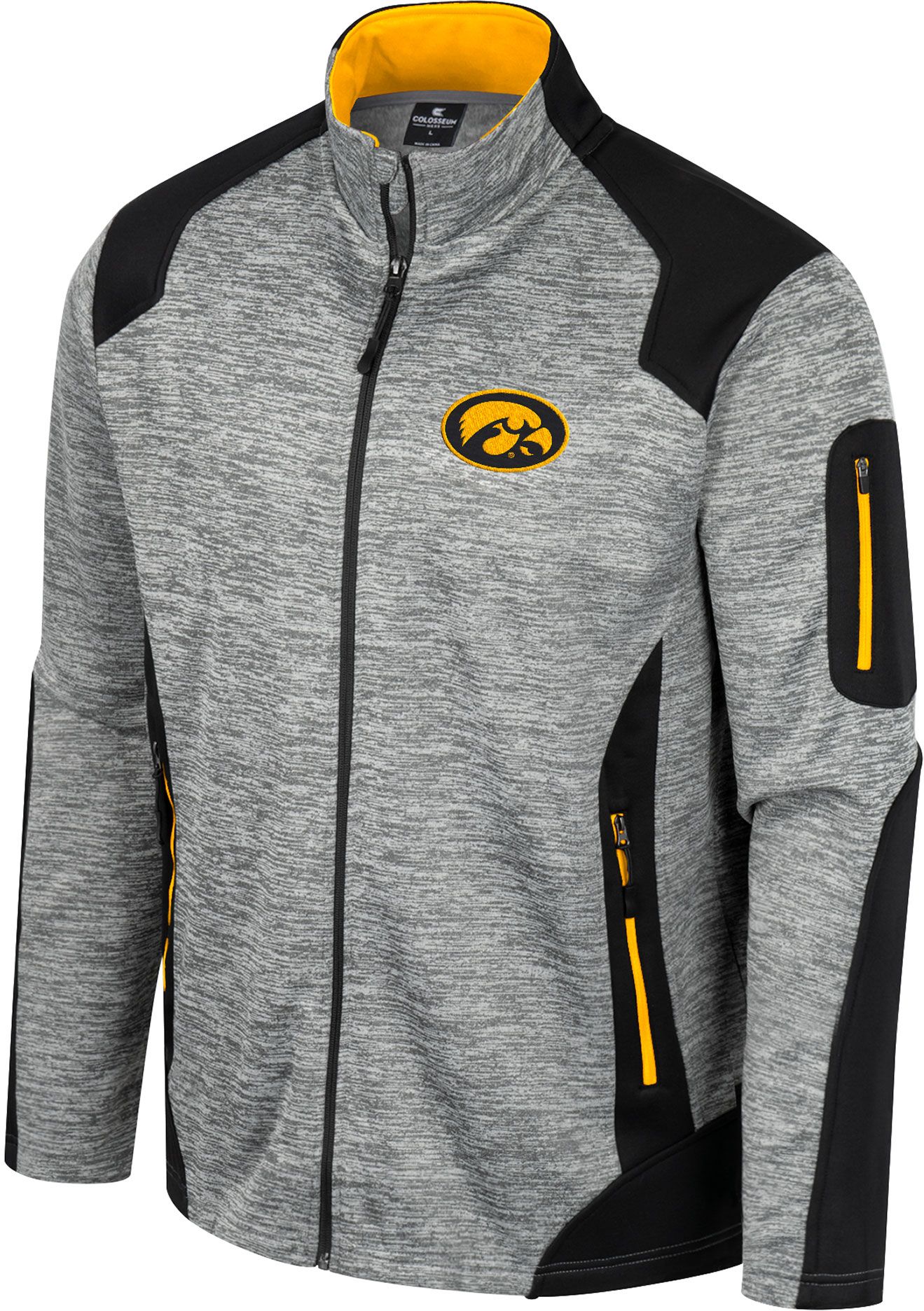 Colosseum Men's Iowa Hawkeyes Grey Silberman Full-Zip Jacket