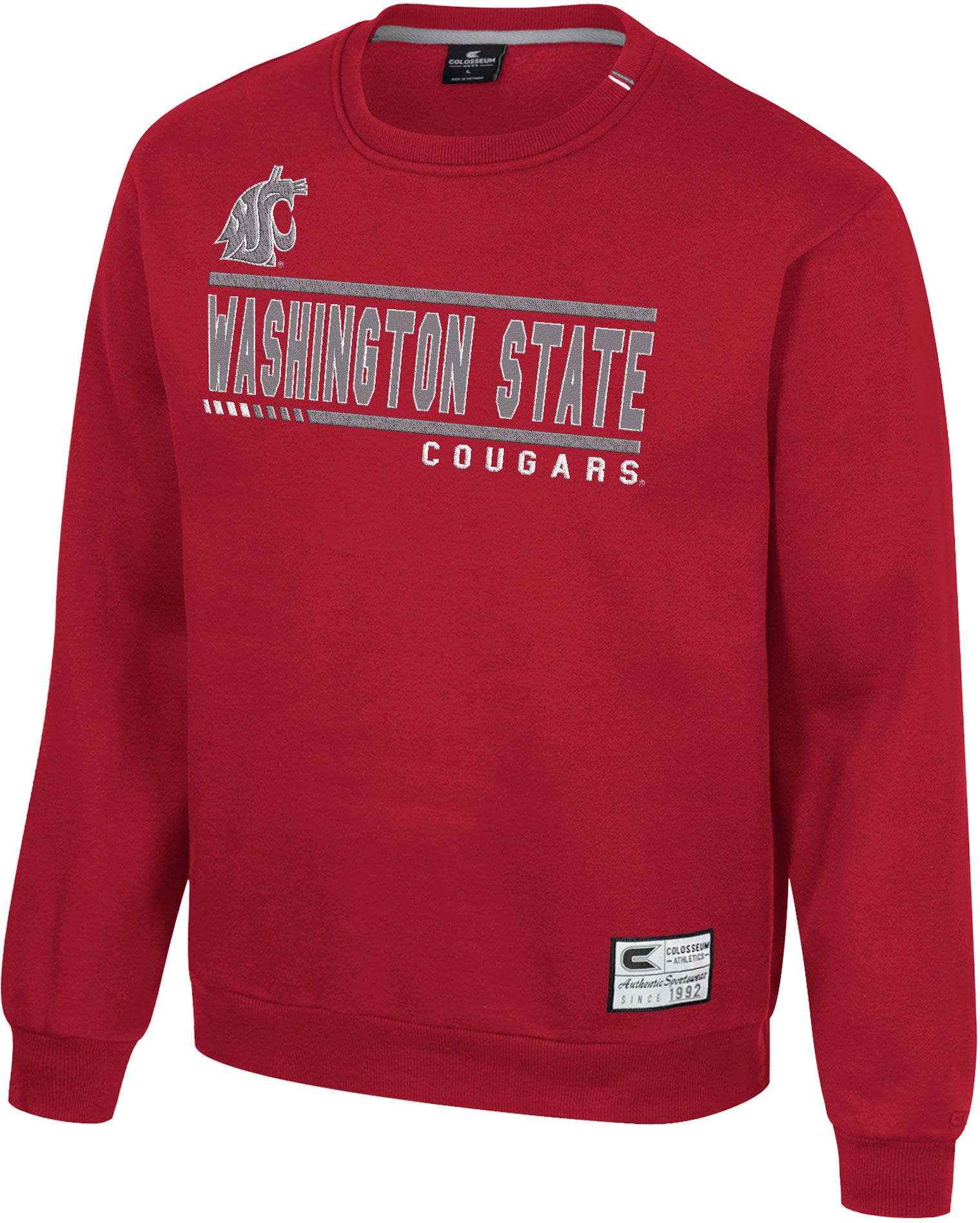 Colosseum Men's Washington State Cougars Crimson I'll Be Back Crewneck Sweatshirt