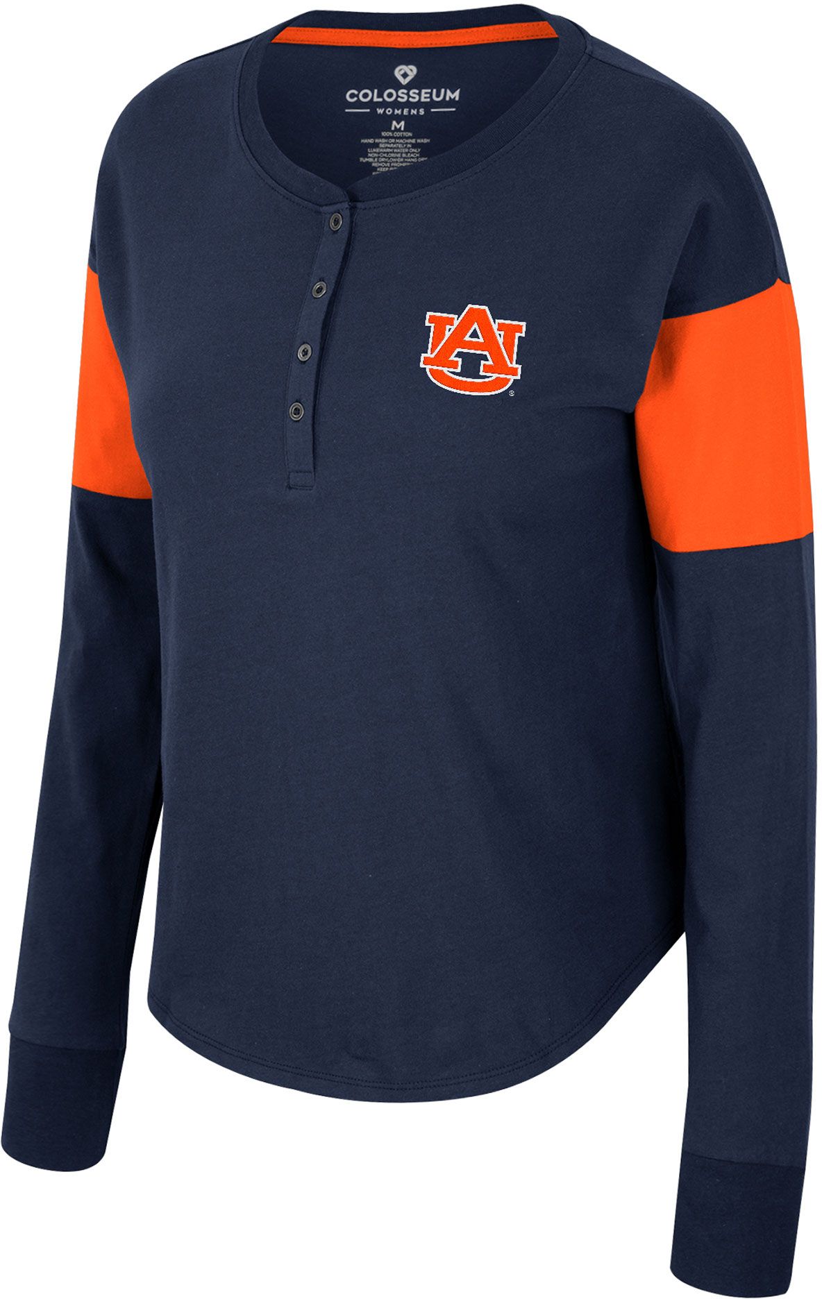 Colosseum Women's Auburn Tigers Blue Henley Long Sleeve T-Shirt