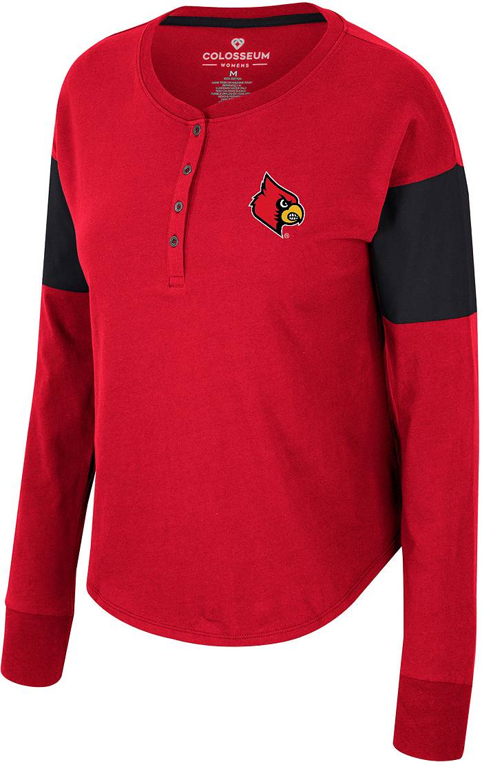 Colosseum Women's Louisville Cardinals Cardinal Red Henley Long Sleeve T-Shirt, XL