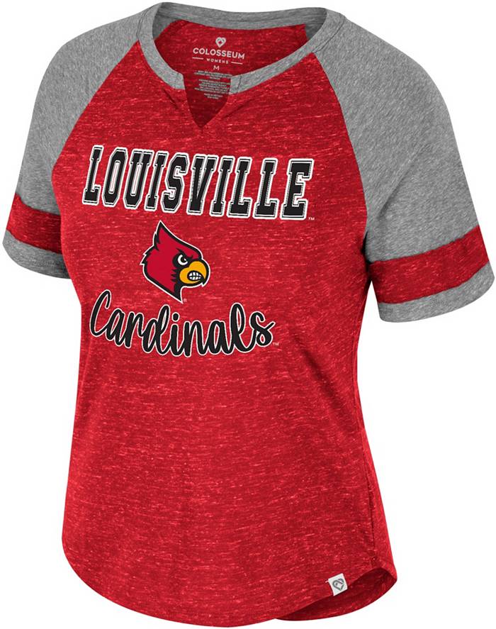 Colosseum Women's Louisville Cardinals Cardinal Red V-Notch T-Shirt, XL | Holiday Gift