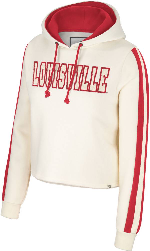 Women's White Louisville Cardinals Vintage Days Perfect Pullover Sweatshirt