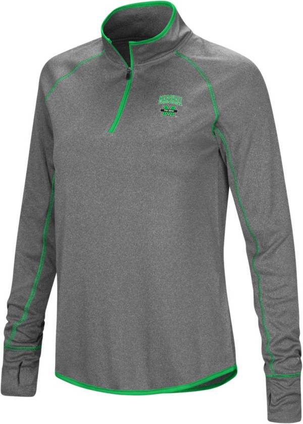 Colosseum Women's Marshall Thundering Herd Heather Charcoal 1/4 Zip ...