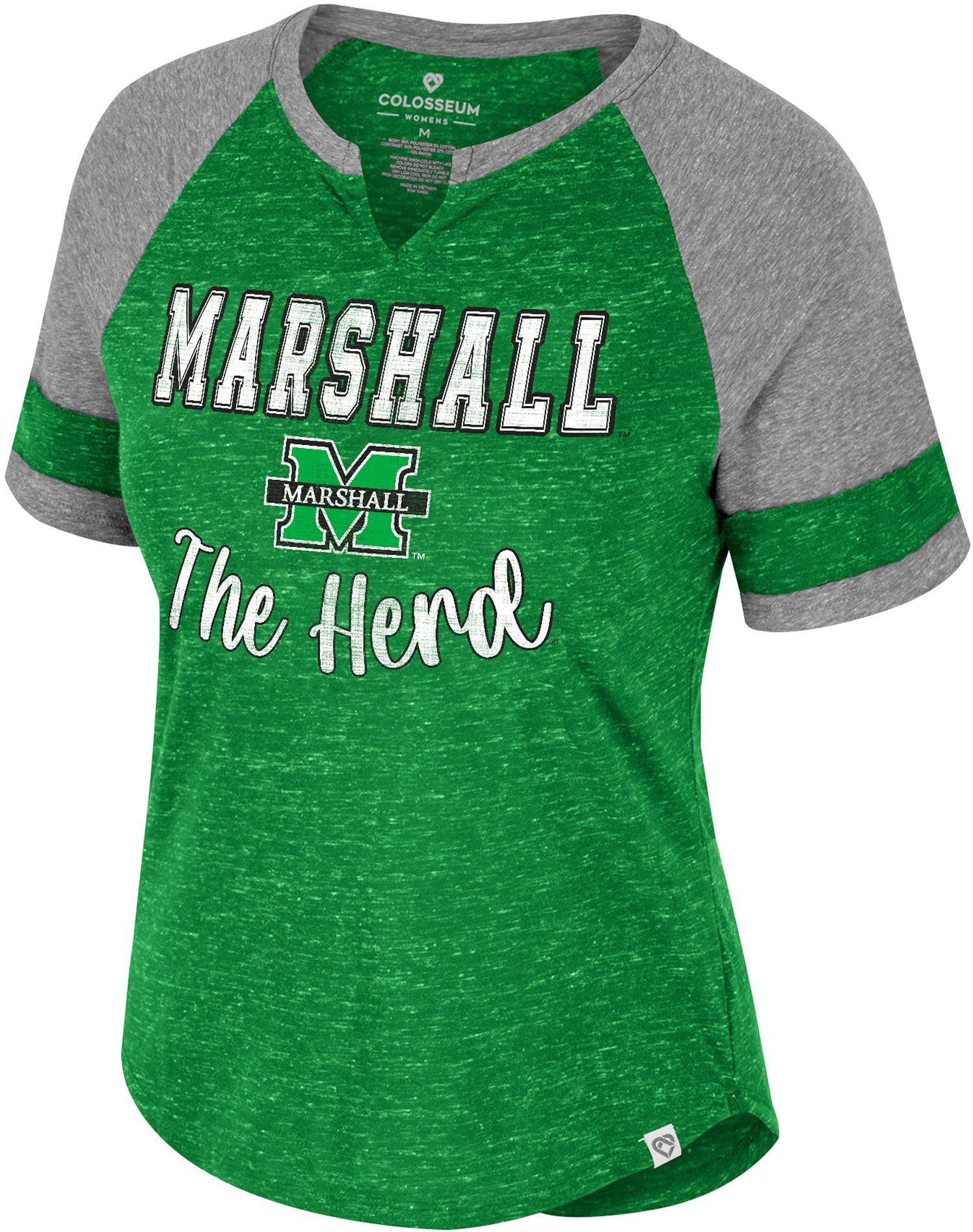 Colosseum Women's Marshall Thundering Herd Green V-Notch T-Shirt | Dick ...