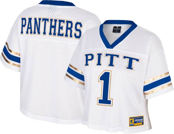 Colosseum Women's Pitt Panthers White Cropped Jersey, XL