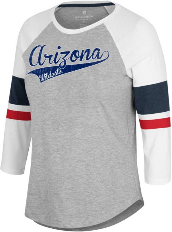 Colosseum Women's Arizona Wildcats Grey Softball 3/4 Sleeve T-Shirt product image