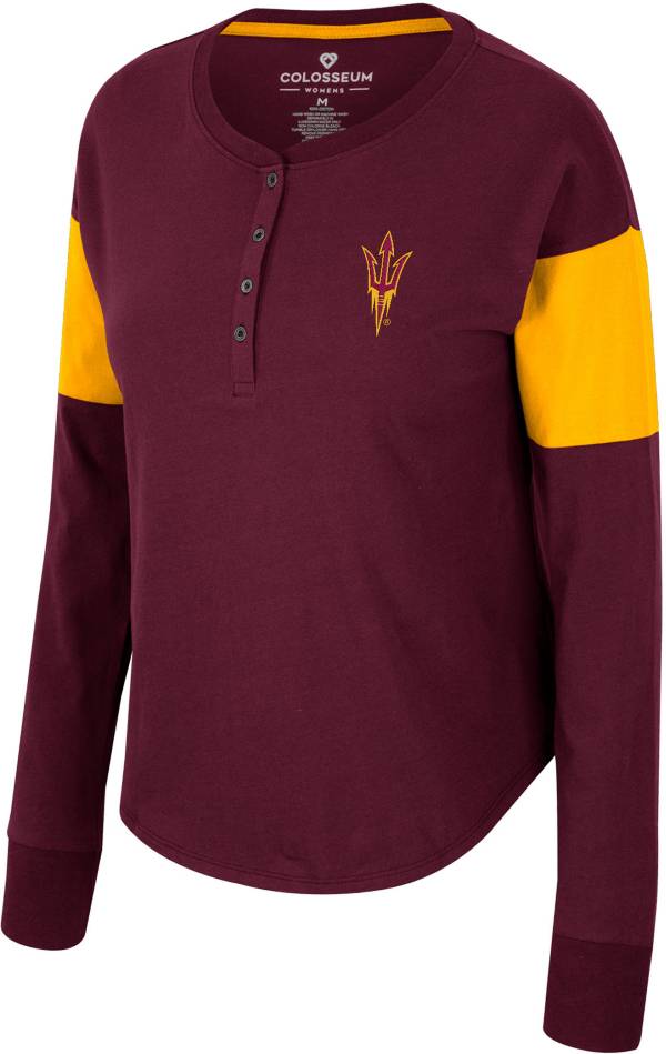 Colosseum Women's Arizona State Sun Devils Maroon V-Notch T-Shirt