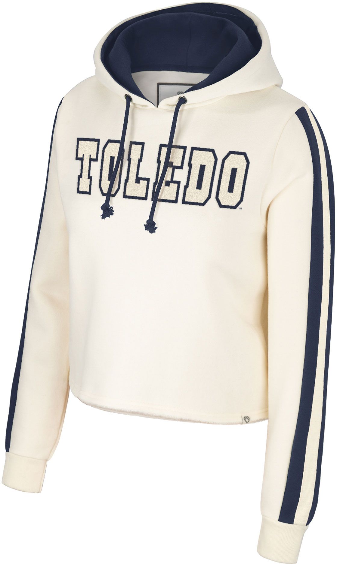 Colosseum Women's Toledo Rockets Cream Perfect Date Cropped Pullover Hoodie