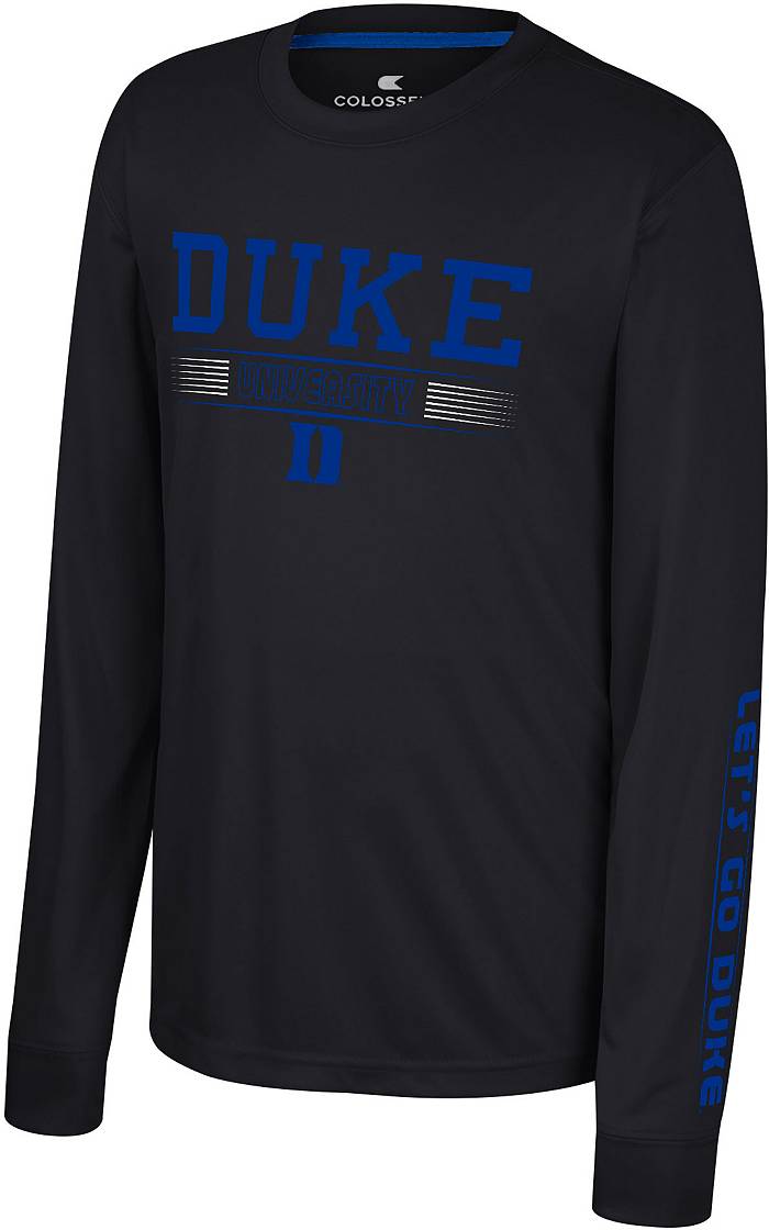 Nike Youth Duke Blue Devils Grey Dri-Fit Legend Football Team Issue Long Sleeve T-Shirt, Boys', Small, Gray