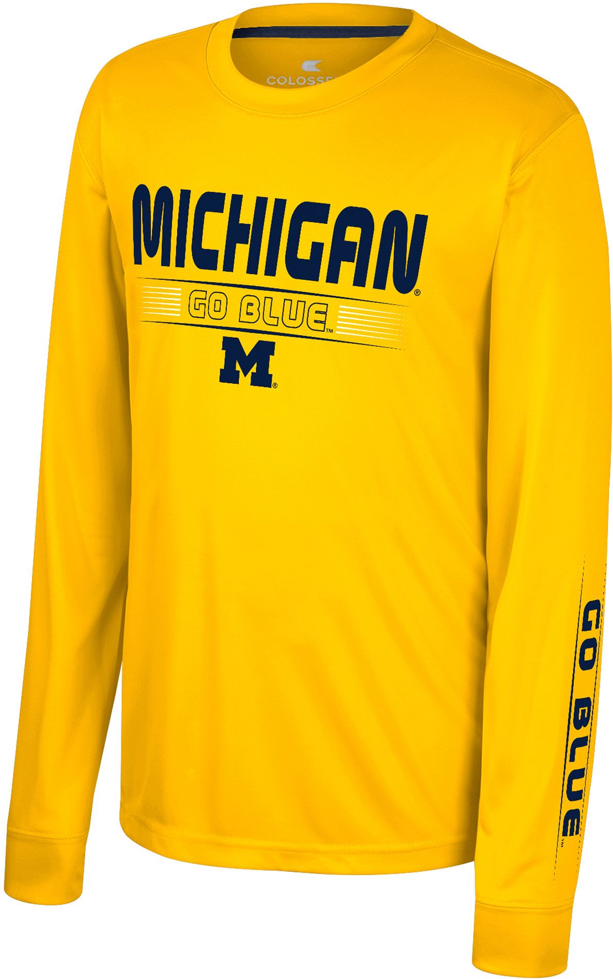 Colosseum Youth Michigan Wolverines Maize Zach Long Sleeve T-Shirt ...