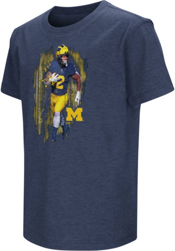 Colosseum Youth Michigan Wolverines Blake Corum Game Shot Navy T Shirt