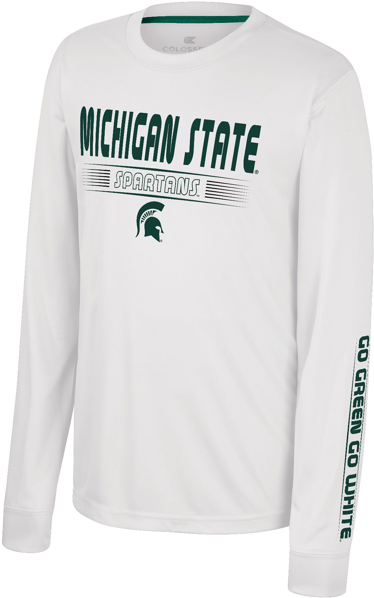 Colosseum Youth Michigan State Spartans White Zach Long Sleeve T-Shirt