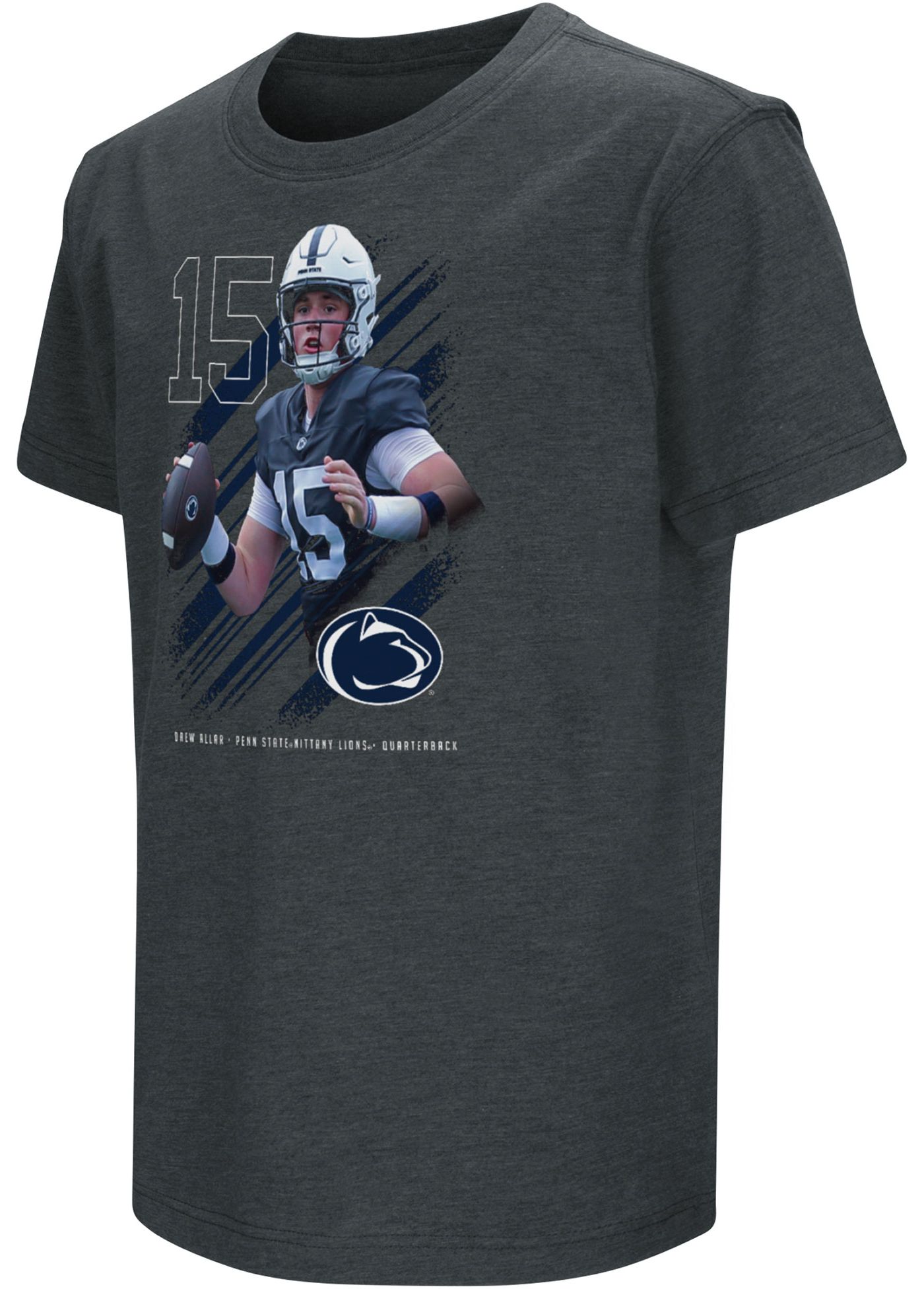 Colosseum Youth Penn State Nittany Lions Drew Allar 15 Black Game Shot T Shirt Dick s Sporting Goods