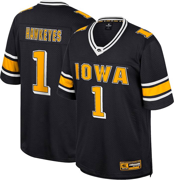 Colosseum Youth Iowa Hawkeyes Black No Fate Football Jersey, Boys', Large