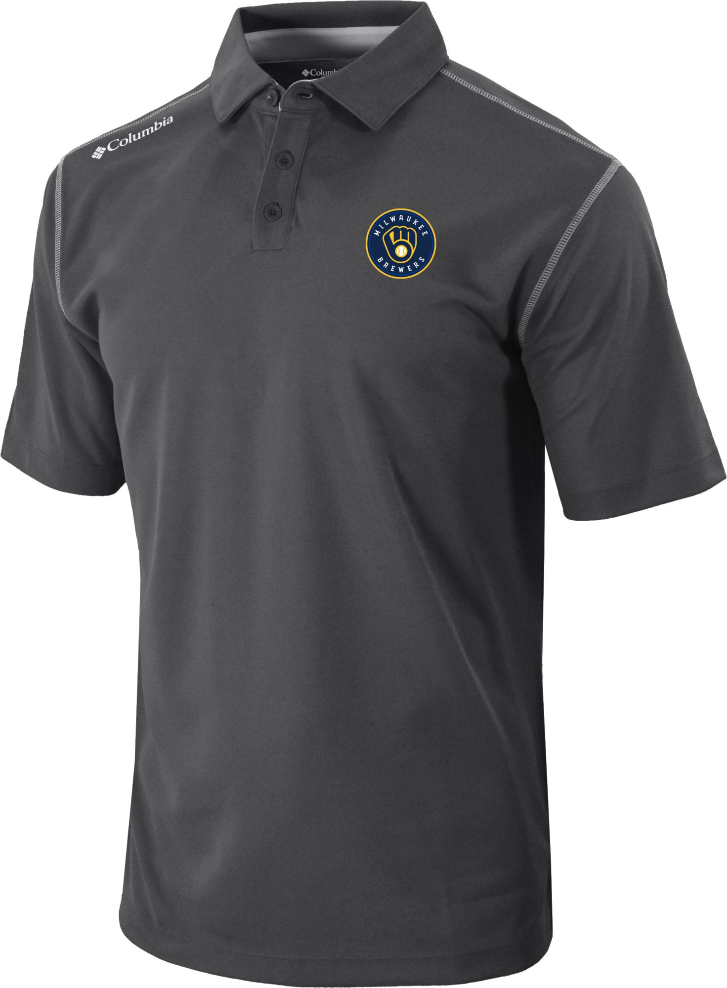 Columbia Men's Milwaukee Brewers Omni-Wick Shotgun Polo product image