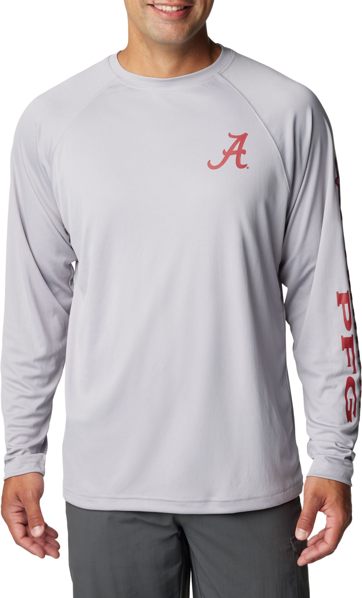 Columbia Men's Alabama Crimson Tide Grey Terminal Tackle Long Sleeve T-Shirt product image