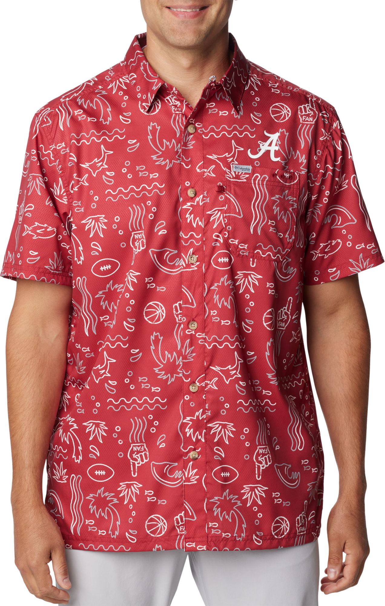 Columbia Men's Alabama Crimson Tide Crimson Super Slack Button Down Shirt product image