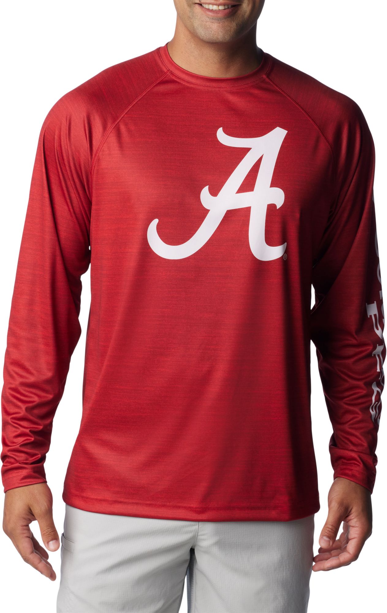 Columbia Men's Alabama Crimson Tide Crimson Heathered Terminal Tackle Long Sleeve T-Shirt product image