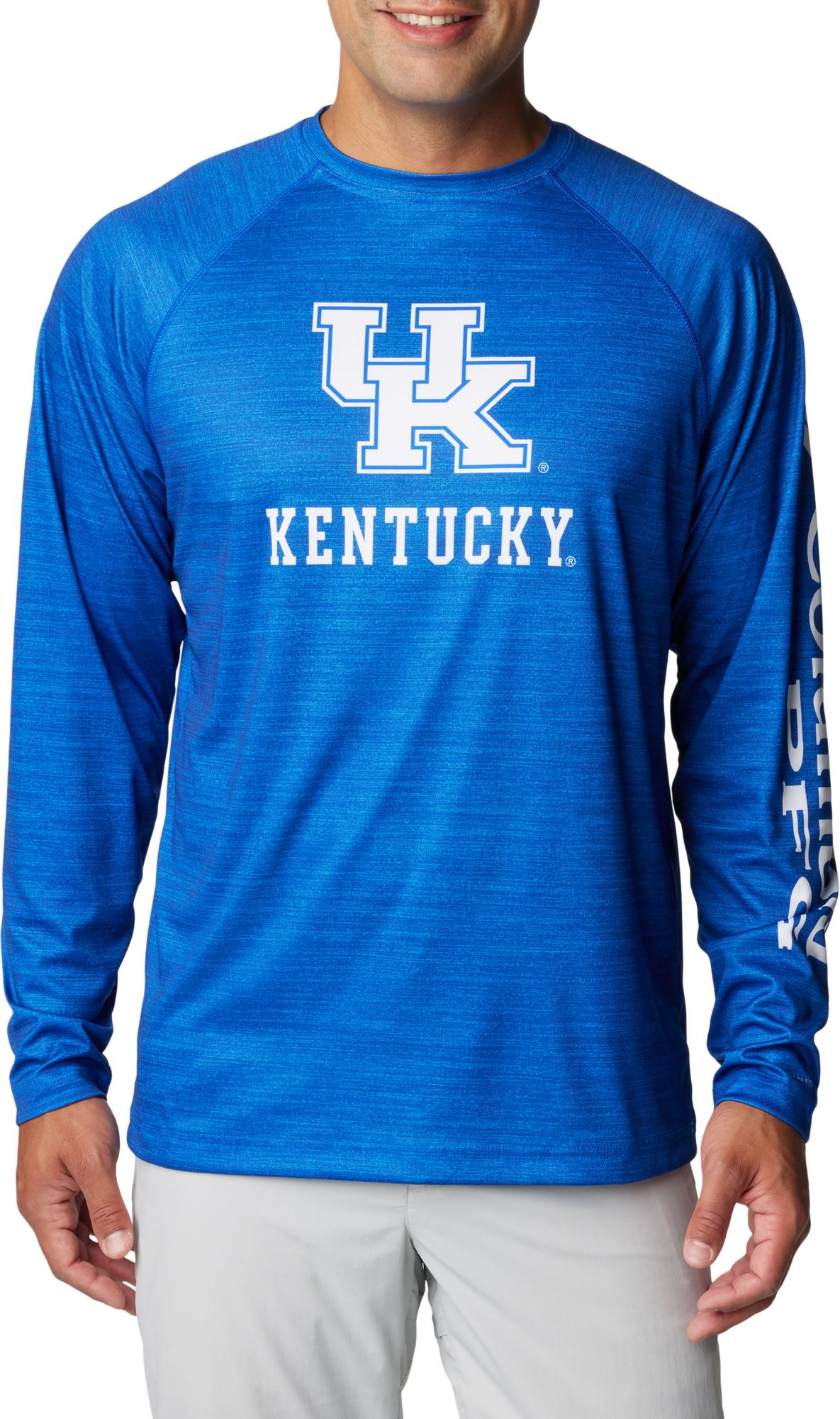 Columbia Men's Kentucky Wildcats Blue Heathered Terminal Tackle Long Sleeve T-Shirt product image