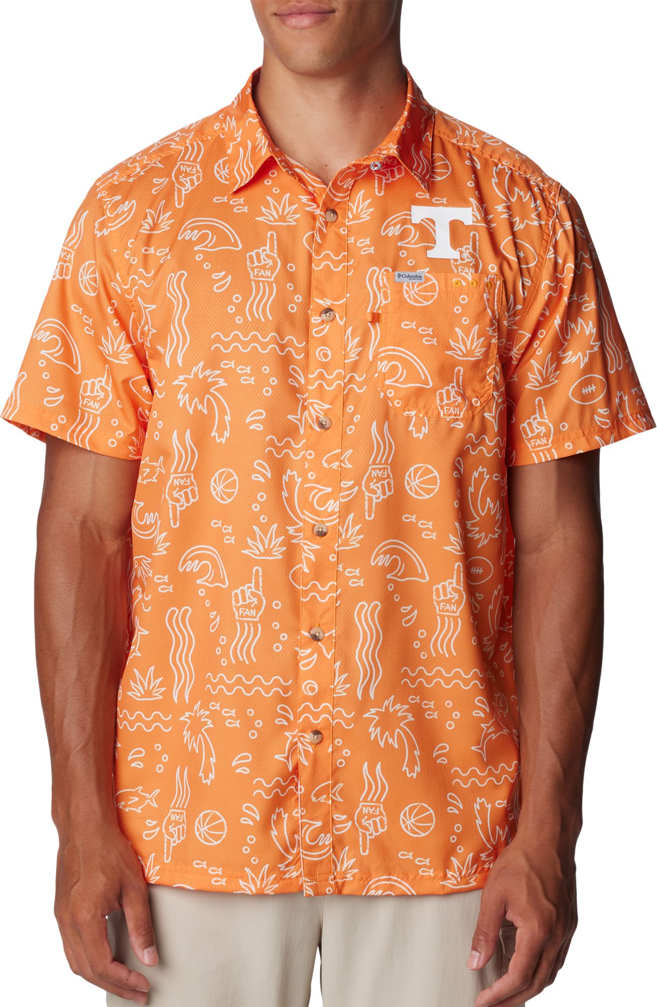 Columbia Men's Tennessee Volunteers Tennessee Orange Super Slack Button Down Shirt product image