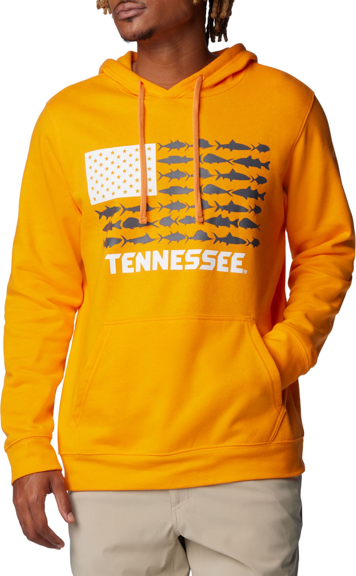 Columbia Men's Tennessee Volunteers Orange Fish Flag Pull Over Hoodie