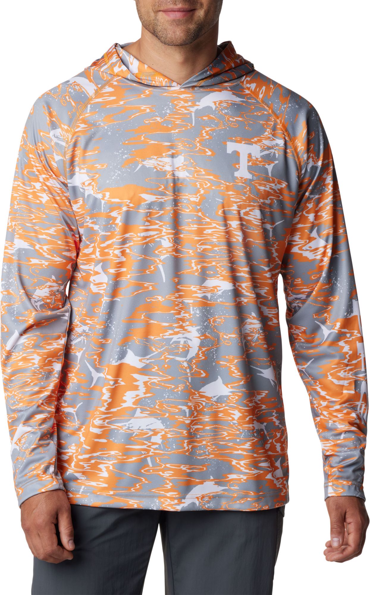 Columbia Men's Tennessee Volunteers Tennessee Orange PFG Super Terminal Tackle Long Sleeve Hooded T-Shirt product image