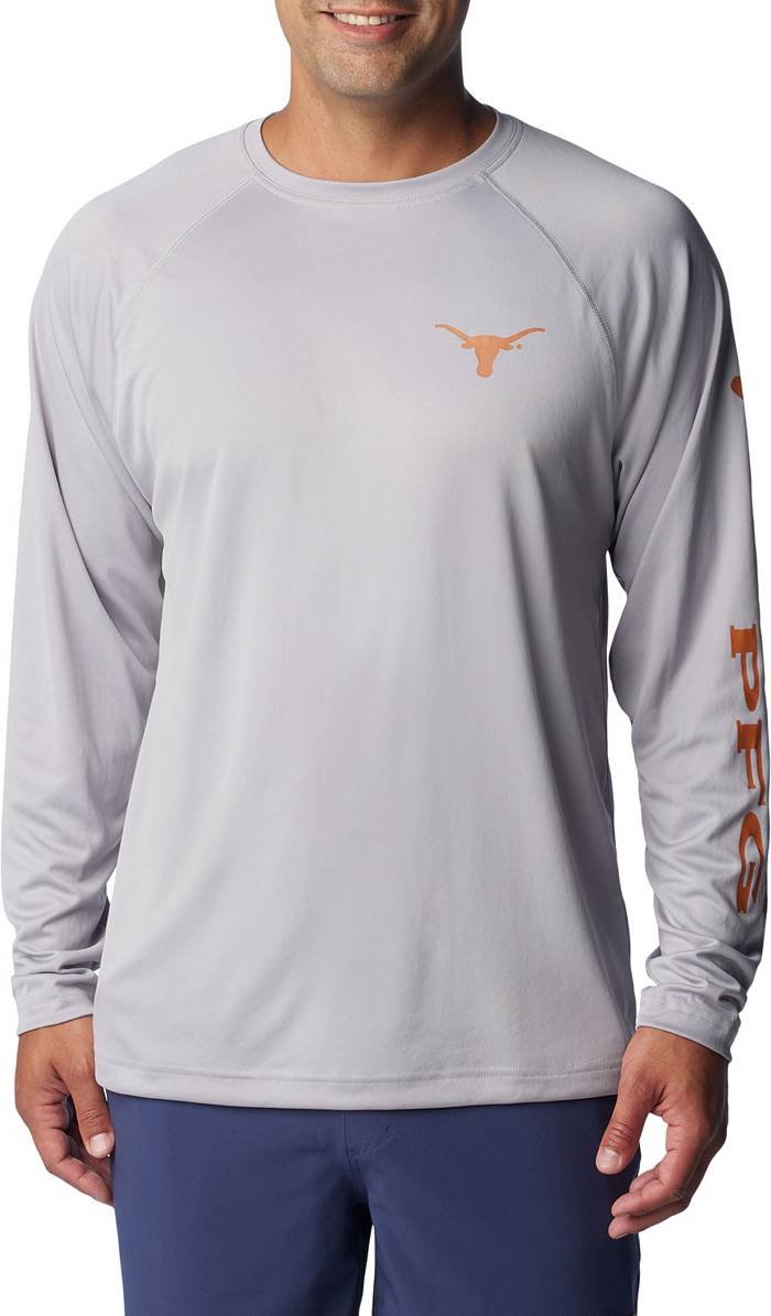 Columbia Men's Texas Longhorns Grey Tamiami Performance Shirt, XXL, Gray