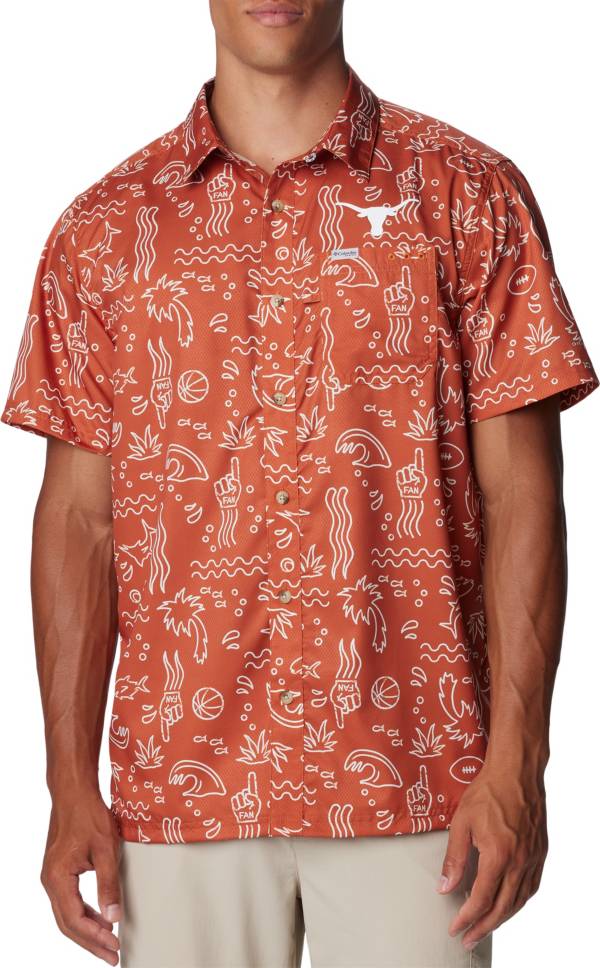 Mens burnt orange hot sale button down shirt