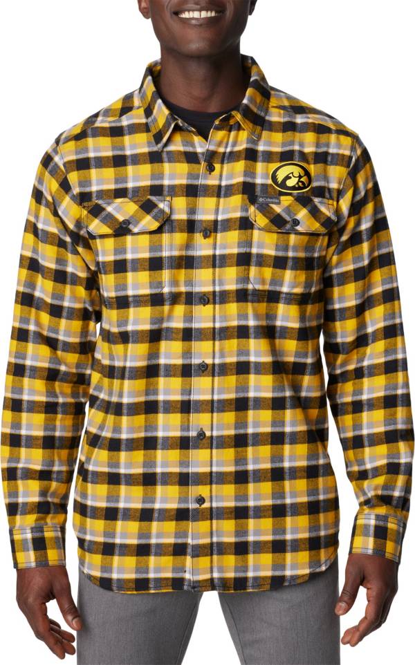Lucky Brand Men's Button-Down Humboldt Woven Long Sleeve Flannel Shirt  (Navy/Yellow Plaid, S)