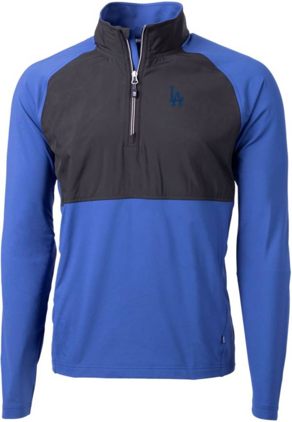 Cutter & Buck Men's Los Angeles Dodgers Blue Eco Knit Stretch 1/4 Zip Pullover product image