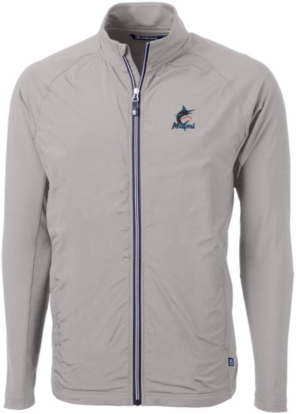 Cutter & Buck Men's Miami Marlins Polished Eco Knit Hybrid Jacket product image