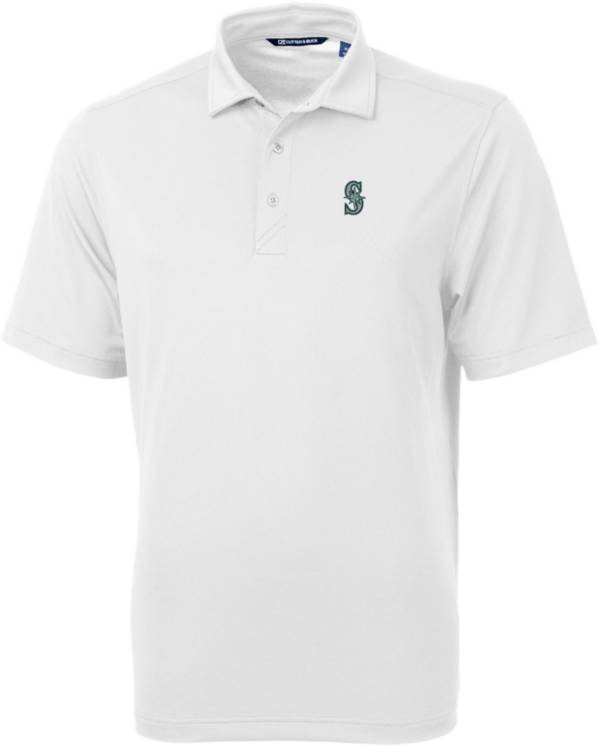 Cutter & Buck Men's Seattle Mariners White Virtue Eco Pique Polo product image