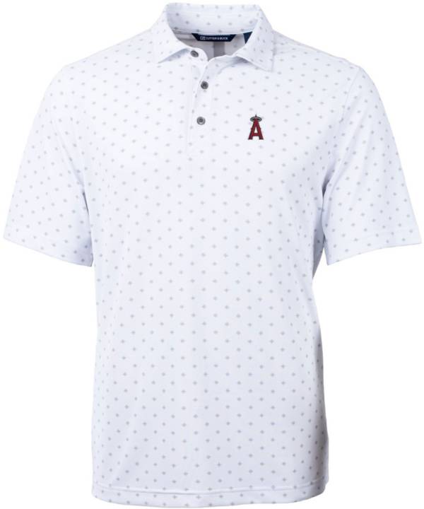 Cutter & Buck Men's Los Angeles Angels White Virtue Eco Pique Tile Print Polo product image